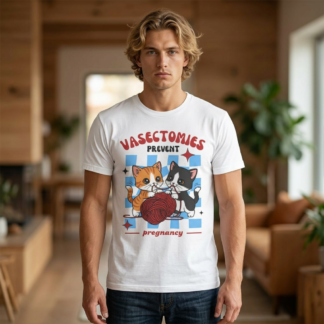 Vasectomies Prevent Pregnancy Adult T-Shirt | Cute Kittens Yarn Design
