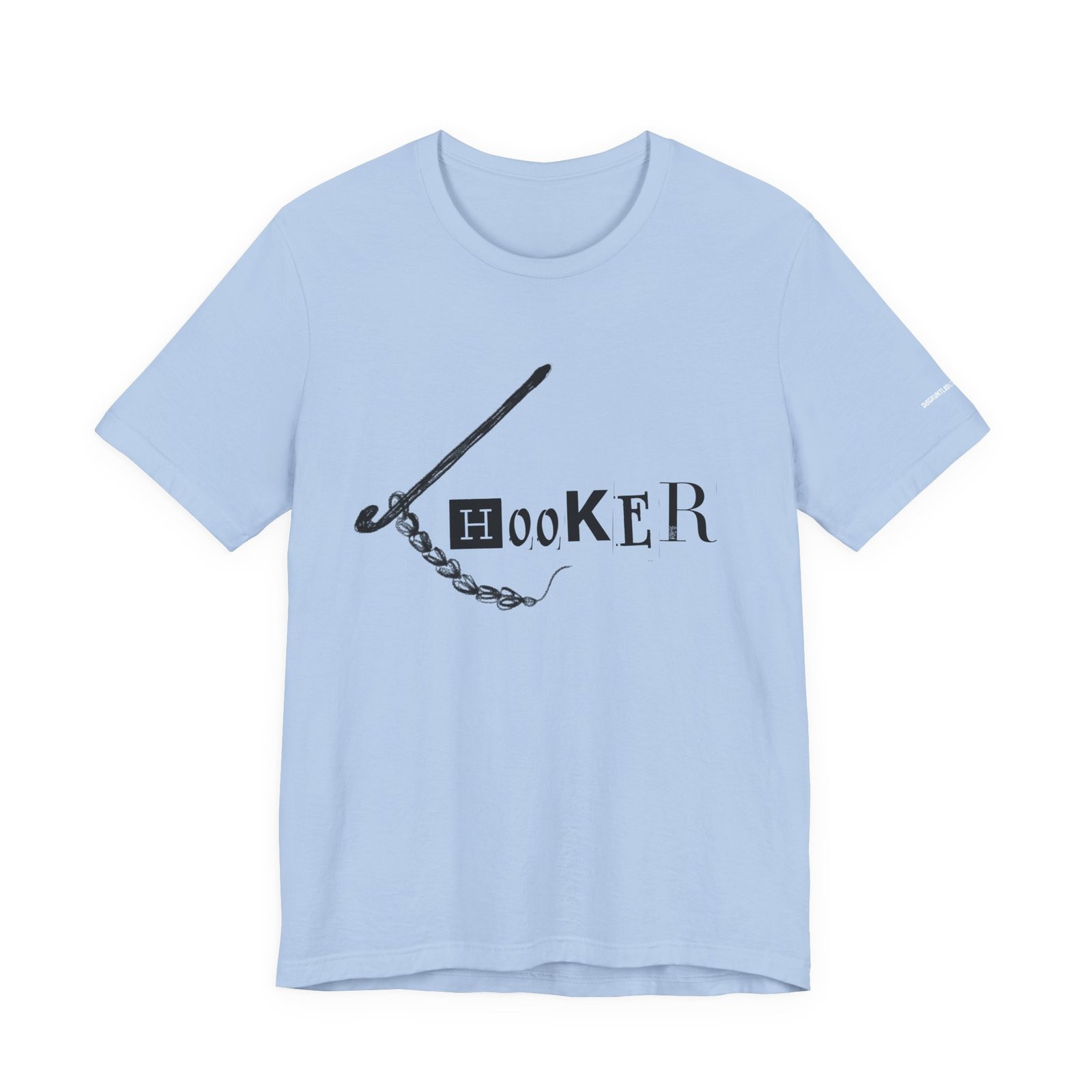 Crochet Hook T-Shirt — Humorous Crochet Hook & Chain Design in Black Print - Image 5