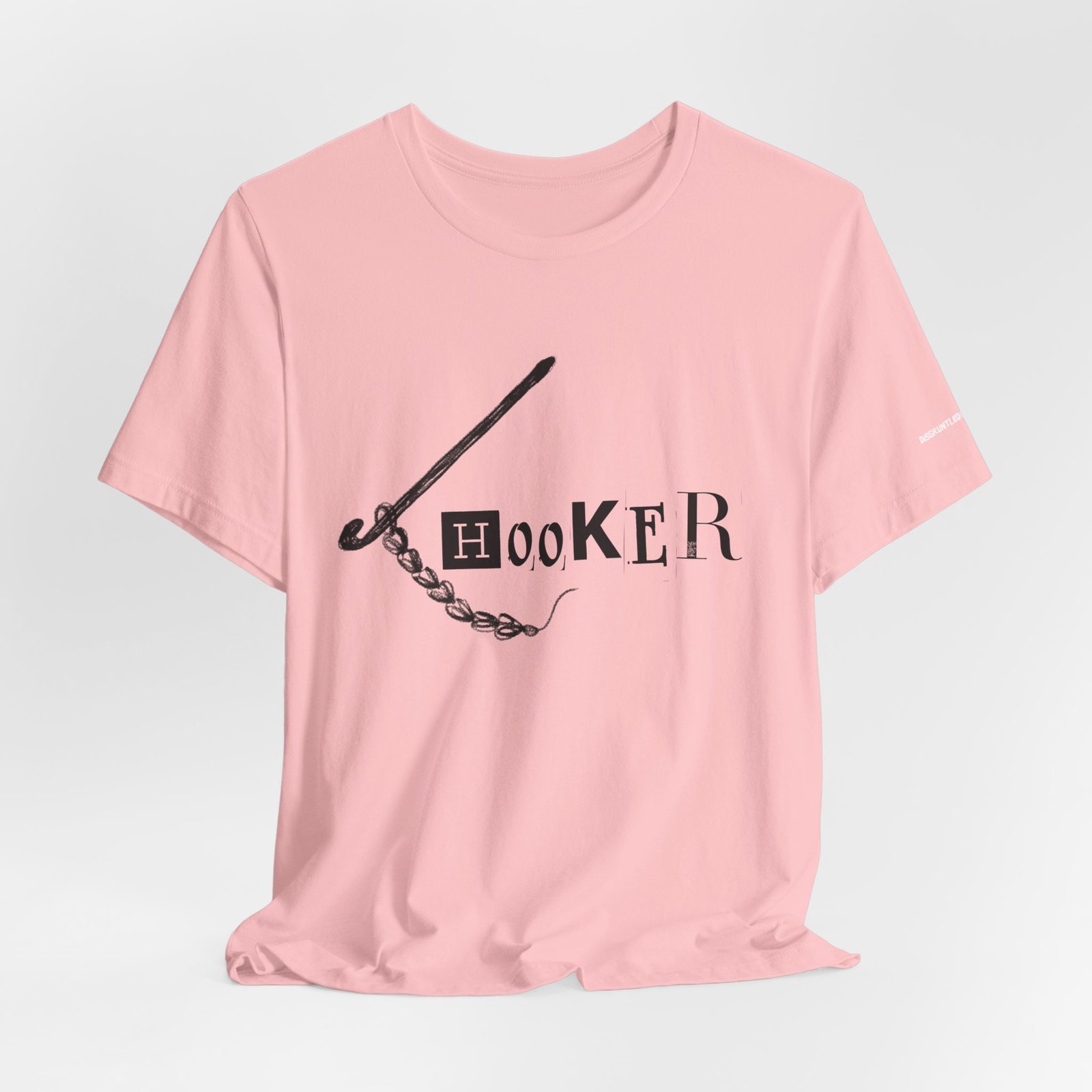 Crochet Hook T-Shirt — Humorous Crochet Hook & Chain Design in Black Print - Image 12