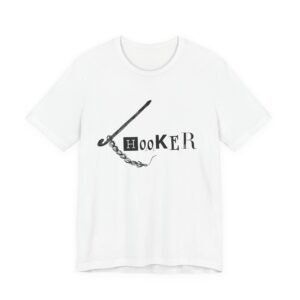 Crochet Hook T-Shirt — Humorous Crochet Hook & Chain Design in Black Print