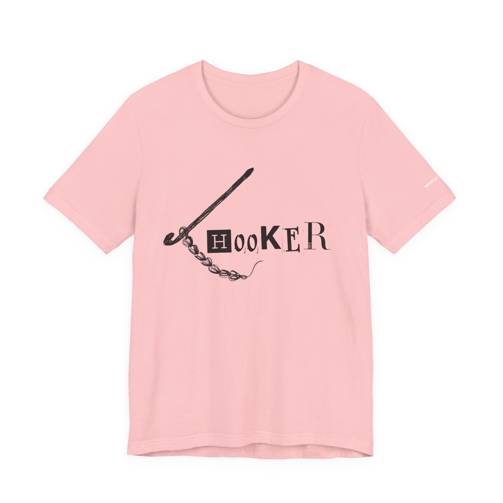 Crochet Hook T-Shirt — Humorous Crochet Hook & Chain Design in Black Print - Image 9