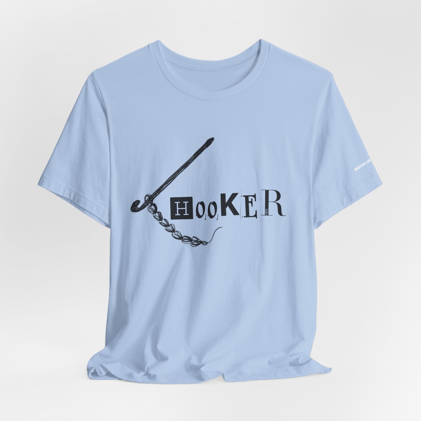 Crochet Hook T-Shirt — Humorous Crochet Hook & Chain Design in Black Print - Image 8
