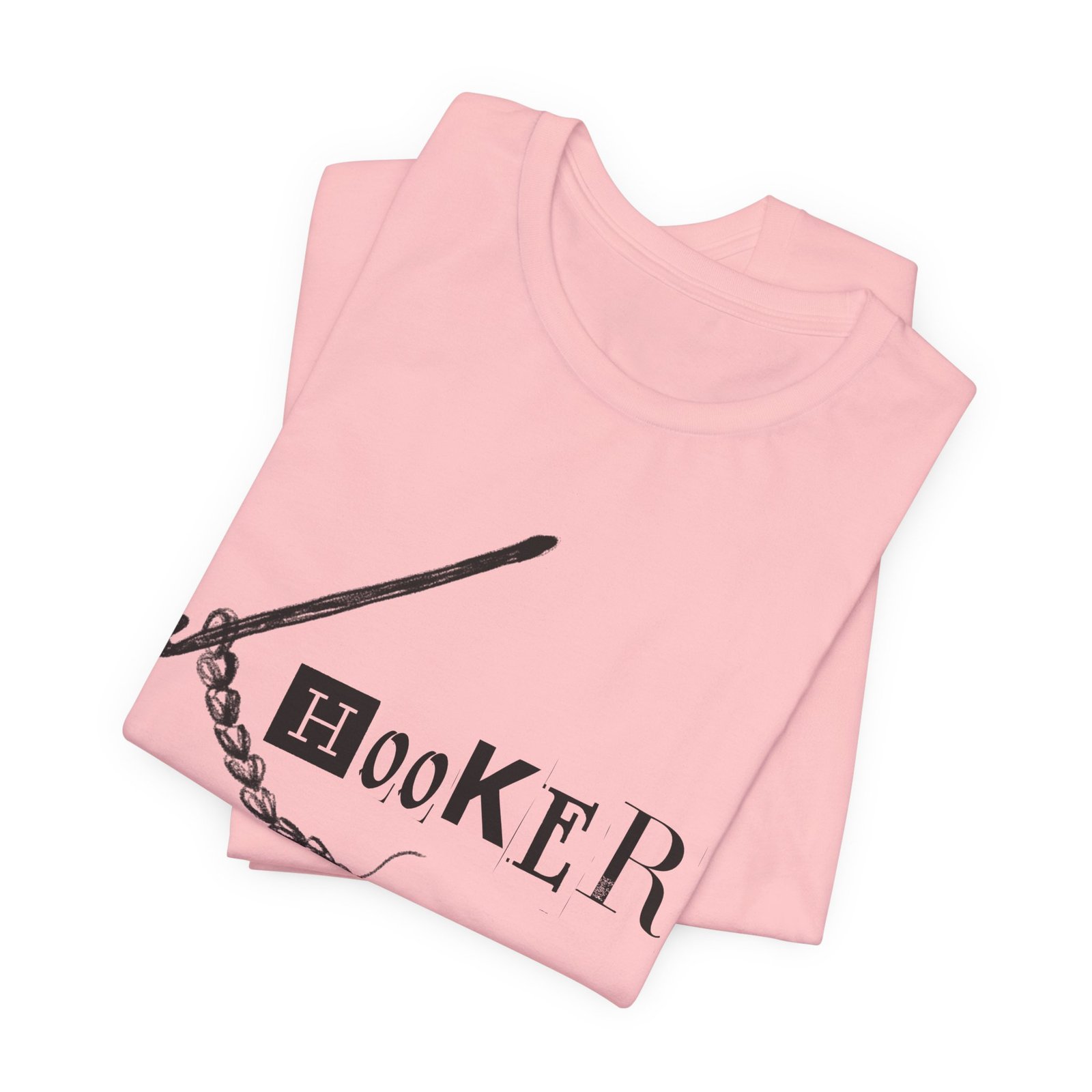 Crochet Hook T-Shirt — Humorous Crochet Hook & Chain Design in Black Print - Image 11